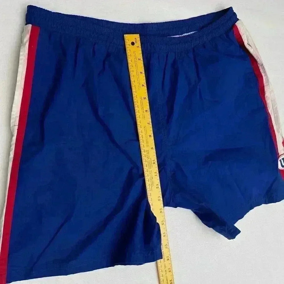 VTG Wilson Shorts Large Men Blue Swim Mesh Pull On Drawstring Short Stripe - Picture 9 of 9